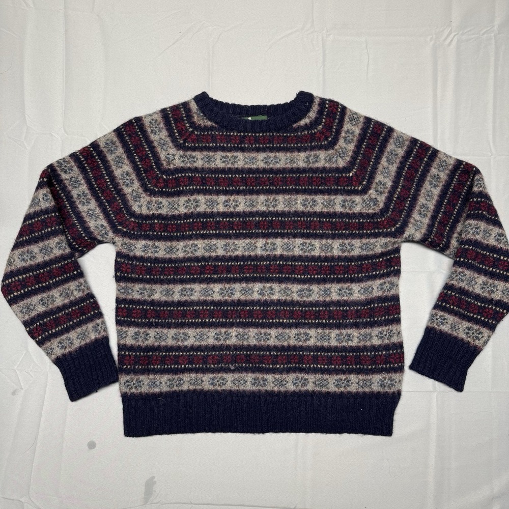 Vintage‎ Hunt Club Men's Wool Blend Sweater Sz Large 42/44 Red/Beige/Blue